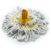 350mm Looped Pure Yarn Cotton Mop with Loop - Colour Coded - Yellow - BULK PACK OF 5
